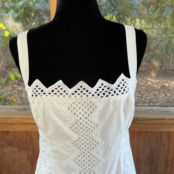 Free People Vanda Cotton Mini Dress White Size M - Picture 4 of 10